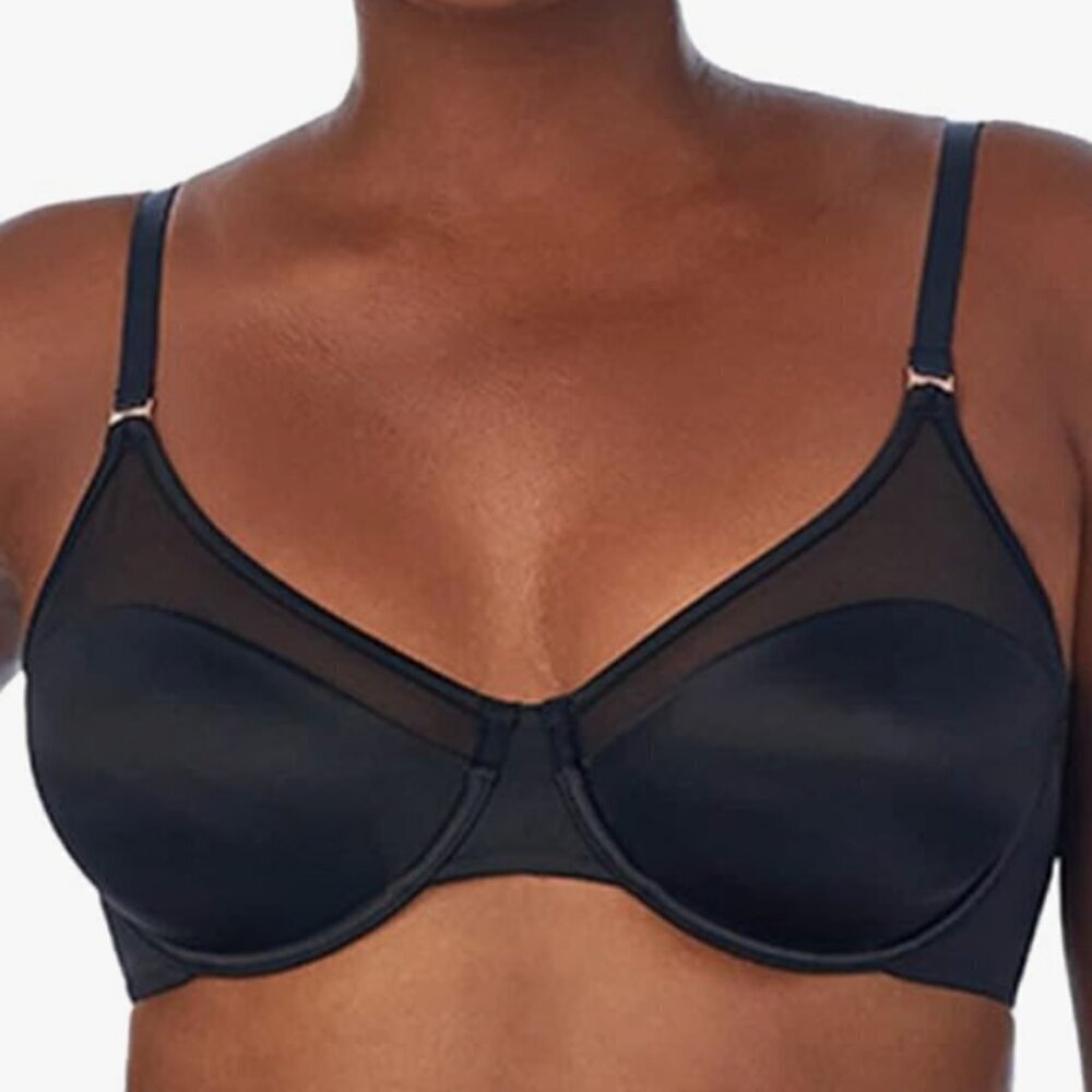 Le Mystere Satin & Mesh Unlined Bra 3316 Black 32B